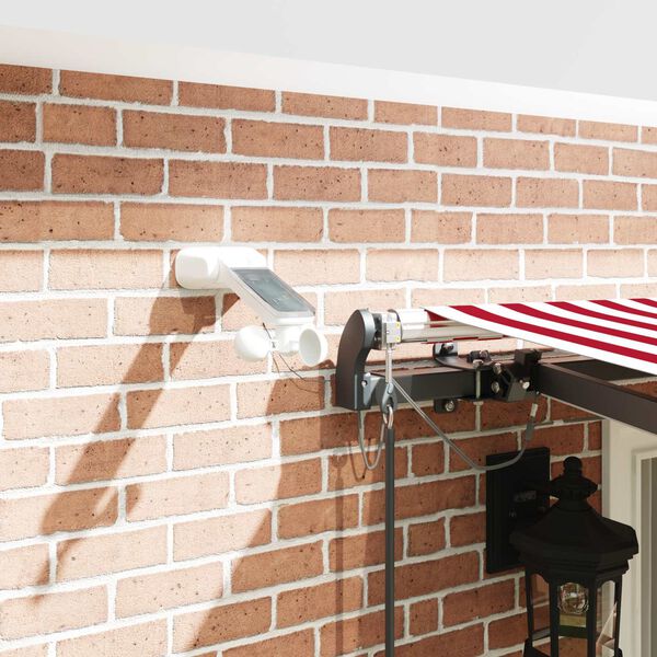 vidaXL Skėtis Audinys su Raudona ir balta 400 &times; 300 cm Poliesteris