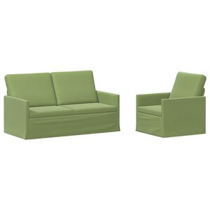 vidaXL Sofos komplektas 2 pcs &Scaron;viesiai žalia Aksomas