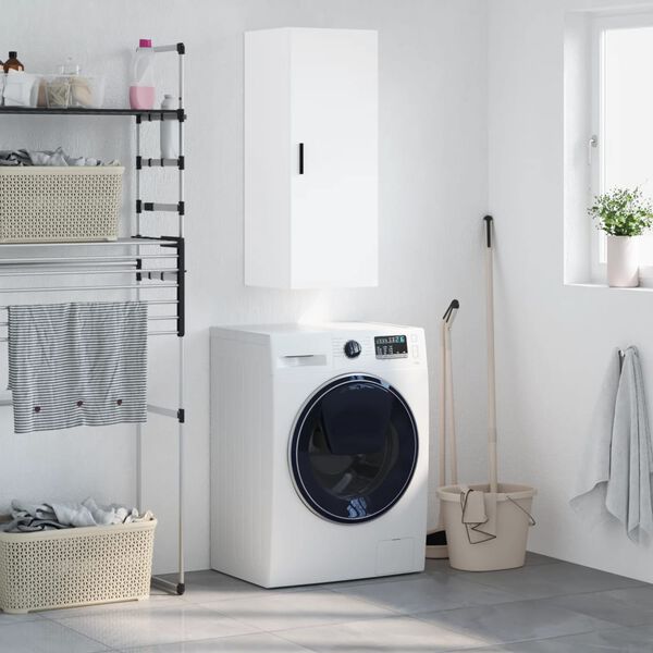 vidaXL Prie sienos montuojama spintelė, baltos spalvos, 34,5x34x90cm