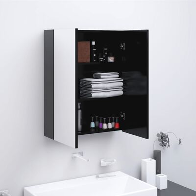 vidaXL Veidrodinė vonios spintelė, antracito spalvos, 60x15x75cm, MDF
