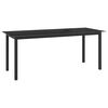 vidaXL Sodo stalas, juodas, 190x90x74cm, aliuminis ir stiklas