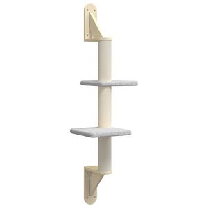 vidaXL Draskyklė katėms su draskymo stovu, &scaron;viesiai pilka, 108cm