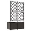 vidaXL Sodo vazonas 2 pcs Ruda 80 x 40 x 143 cm Plastmasė