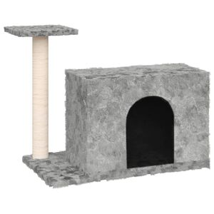 vidaXL Draskyklė katėms su stovu i&scaron; sizalio, &scaron;viesiai pilka, 51cm