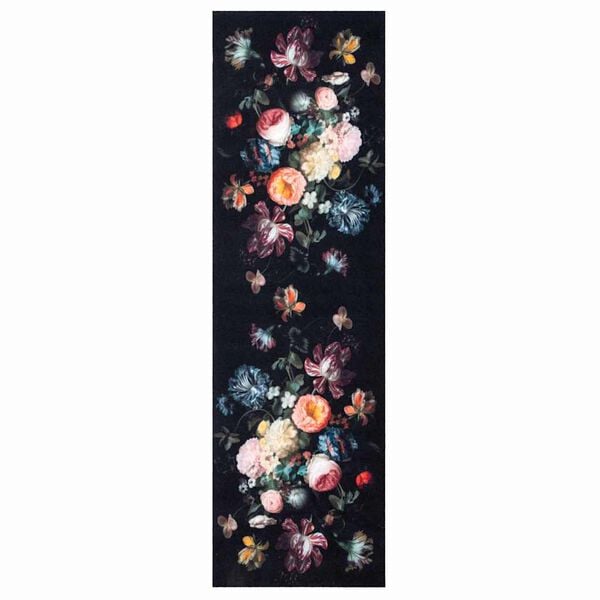 vidaXL Virtuvės kilimas Juoda 150 x 45 cm Aksomas