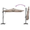 vidaXL Roma Parasol Taupe 286 x 285 x 270 cm Aliuminis ir poliesteris