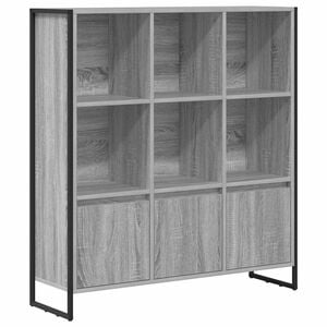 vidaXL Knygų spinta 99,5 x 30 x 108 cm Apdirbta mediena Pilkas Sonoma