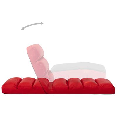 vidaXL Sulankstomas čiužinukas-kėdė, raudonos spalvos, dirbtinė oda