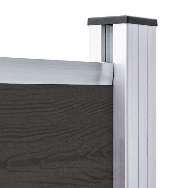 vidaXL Tvoros segmentas, juodos spalvos, 175x146cm, WPC