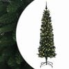 vidaXL Dirbtinė siaura kalėdinė eglutė su žaisliuku 210 cm 300 LED