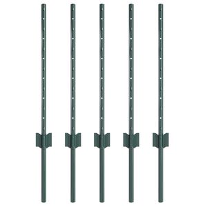 vidaXL Įmontuotas tvoros stulpas 5 pcs Žalia 100 cm