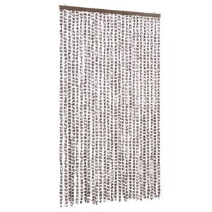 vidaXL Užuolaida nuo musių, taupe ir balta, 118x220cm, &scaron;enilis