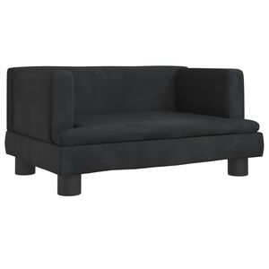 vidaXL Vaikiška sofa, juodos spalvos, 60x40x30cm, aksomas
