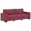 vidaXL Trivietė sofa, vyno raudonumo, 220x77x82 cm, audinys