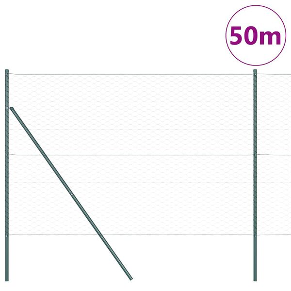 vidaXL Tvorelės stulpas Pilka 50 x 1,6 m (50 mm tinklelis)
