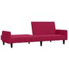 vidaXL Dvivietė sofa-lova, raudonojo vyno spalvos, aksomas