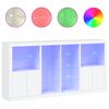 vidaXL &Scaron;oninė spintelė su LED lemputėmis, baltos spalvos, 202x37x100cm