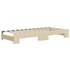 vidaXL Ištraukiama lova su stalčiais, kreminė, 100x200cm, audinys