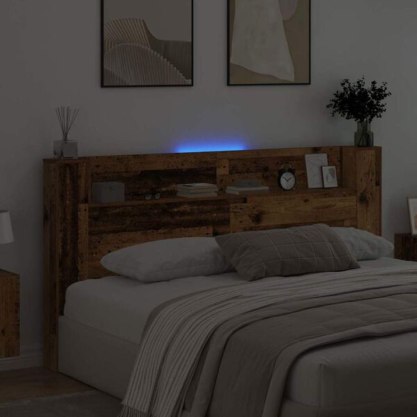 vidaXL Galvūgalis Senovinis medis 200 x 15 x 103,5 cm Apdirbta mediena