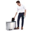 EKO Šiukšliadėžė su pedalu EcoCasa, matinės sidabrinės spalvos, 3x15l