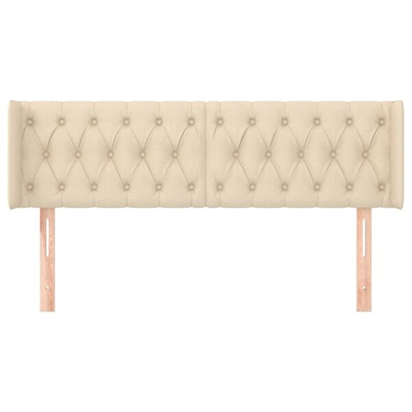 vidaXL Galvūgalis su auselėmis, kreminės,163x16x78/88 cm, audinys