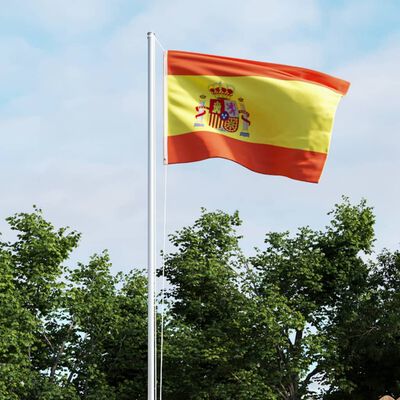 vidaXL Ispanijos vėliava su stiebu, aliuminis, 6,2m