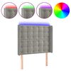 vidaXL Galvūgalis su LED, &scaron;viesiai pilkas, 83x16x118/128cm, aksomas