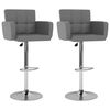 vidaXL Baro taburetės, 2vnt., pilkos spalvos, dirbtinė oda