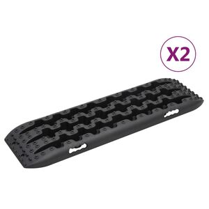 vidaXL Sukibimo kilimėliai, 2vnt., juodi, 106x30,5x7cm, nailonas
