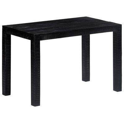vidaXL Valgomojo stalas, juodas, 118x60x76cm, mango medienos masyvas