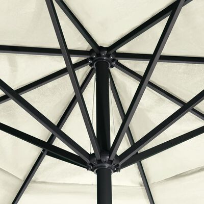 vidaXL Lauko skėtis su aliuminio stulpu, smėlio baltos spalvos, 600cm