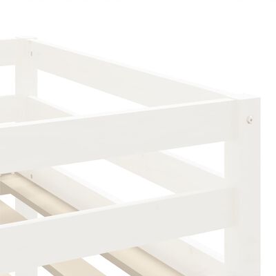 vidaXL Aukšta vaikiška lova su kopėčiomis, balta, 80x200cm, pušis