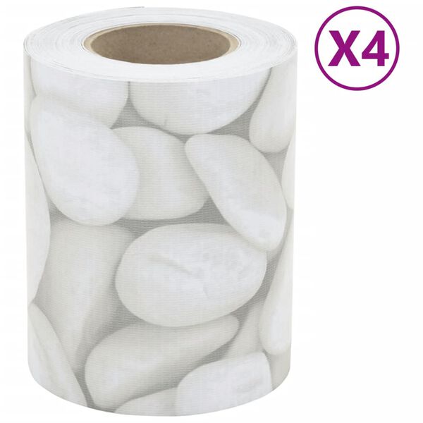 vidaXL Sodo pertvaros, 4vnt., pilkos, 35x0,19m, PVC, marmuro žvyras