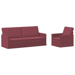 vidaXL Sofos komplektas 2 pcs Vyno raudona Audinys