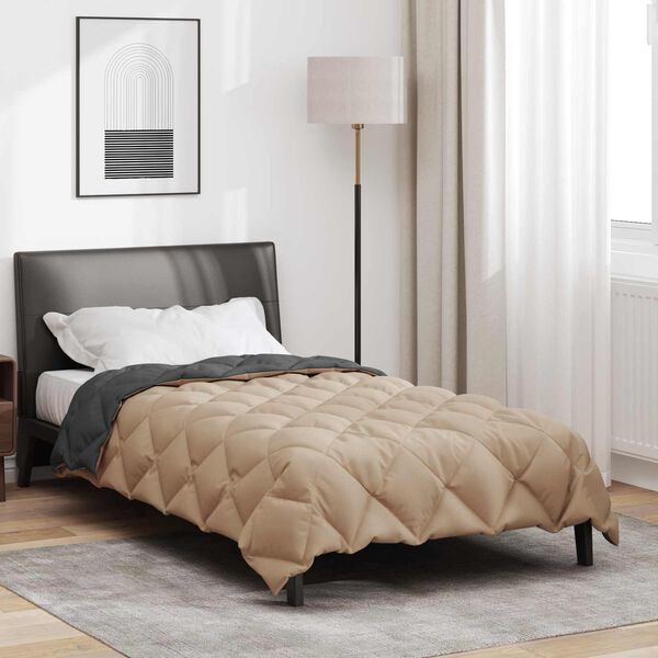vidaXL Žiemos antklodė Antracito ir taupe 200 x 155 cm Mikropluo&scaron;tas