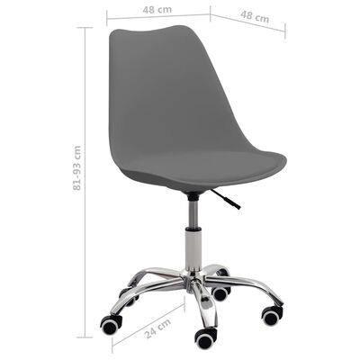 vidaXL Biuro kėdės, 2vnt., pilkos spalvos, dirbtinė oda