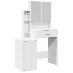 vidaXL Kosmetinis staliukas su spintele, baltos spalvos, 80x35x132cm