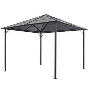 vidaXL Pavėsinė su stogu, antracito spalvos, 3x3m, aliuminis