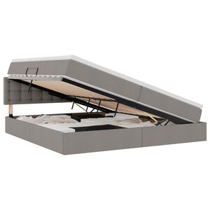 vidaXL Lova su daiktų laikymo vieta ir čiužiniu Taupe 200 x 200 cm