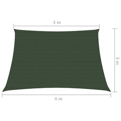 vidaXL Uždanga nuo saulės, tamsiai žalia, 3/4x3m, HDPE, 160g/m²