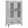 vidaXL Komoda, betono pilkos spalvos, 69,5x31x115cm, apdirbta mediena