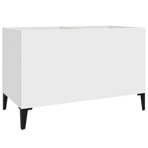 vidaXL Vinilinių plok&scaron;telių spintelė, balta, 74,5x38x48cm, mediena