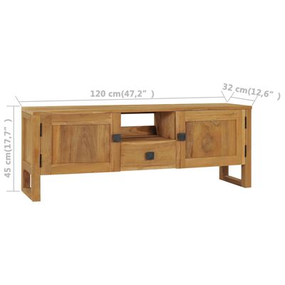 vidaXL Televizoriaus spintelė, 120x32x45cm, tikmedžio medienos masyvas