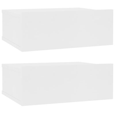 vidaXL Naktiniai staliukai, 2vnt., balti, 40x30x15cm, apdirbta mediena