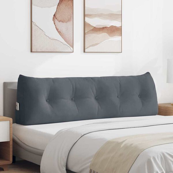 vidaXL Apsaugos Pagalvė Tamsiai pilka 160 x 24 x 50 cm Aksomas