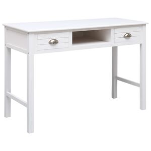 vidaXL Ra&scaron;omasis stalas, baltos spalvos, 110x45x76 cm, mediena