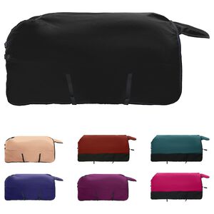 vidaXL Arklių antklodė Tamsiai žalia ir juoda 75 cm Poliesteris