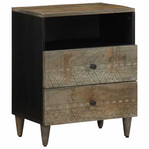 vidaXL naktinė spintelė &scaron;viesiai pilka 50x33x60 cm medžio masyvo mango