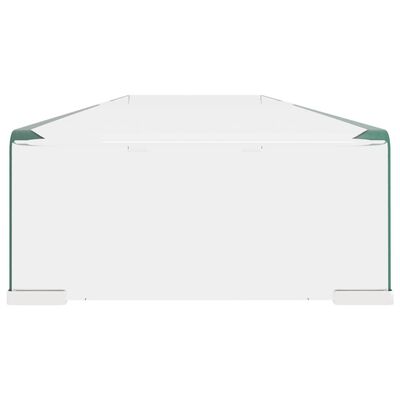 vidaXL TV stovas/monitoriaus pakyla, skaidrus stiklas, 120x30x13 cm