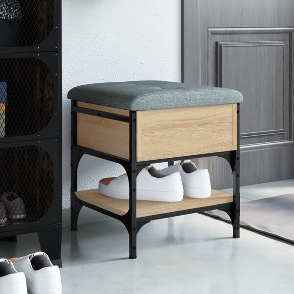 vidaXL Batų suoliukas, sonoma ąžuolo, 42x42x45cm, apdirbta mediena